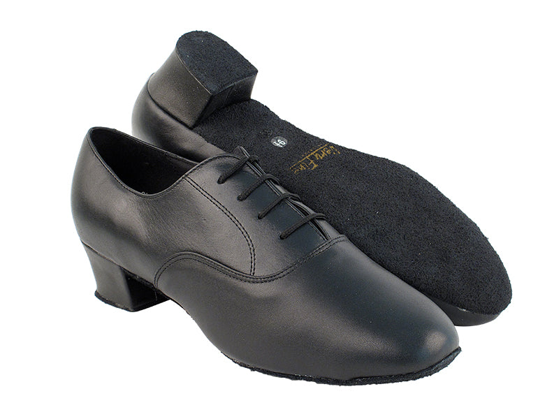 Very Fine 915108_SALE Black Leather Men's Latin Dance Shoe with Cushioned Insole for Shock Absorption & Comfort 1.5" Heel