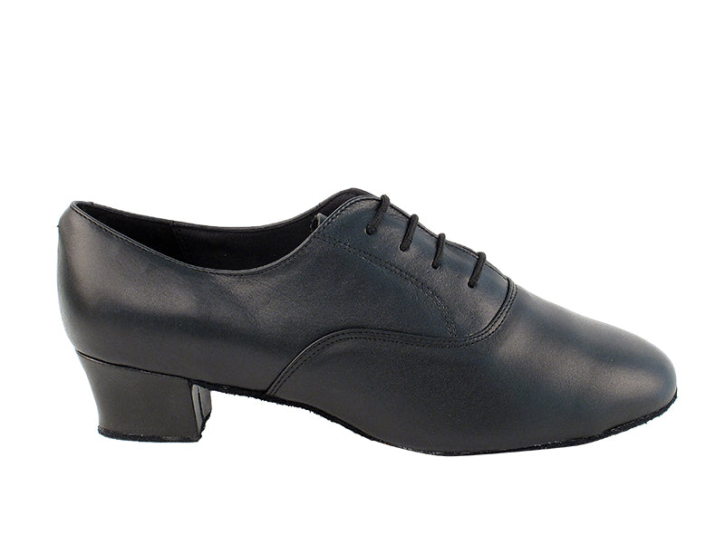 Very Fine 915108 Black Leather Men's Latin Dance Shoes with Extra Cushioned Insole