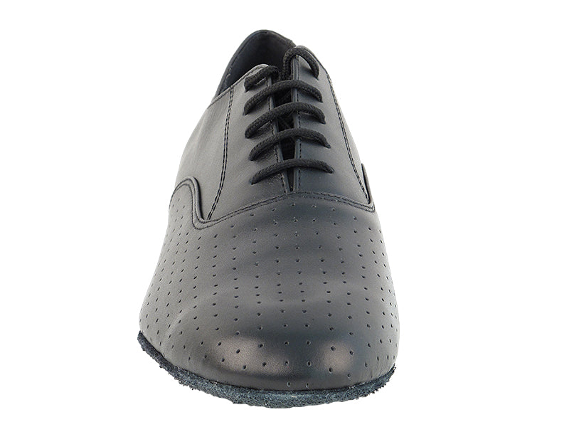 Very Fine 919101 Black Perforated Leather Extremely Flexible, Lightweight & Comfortable Men's Ballroom Dance Shoe