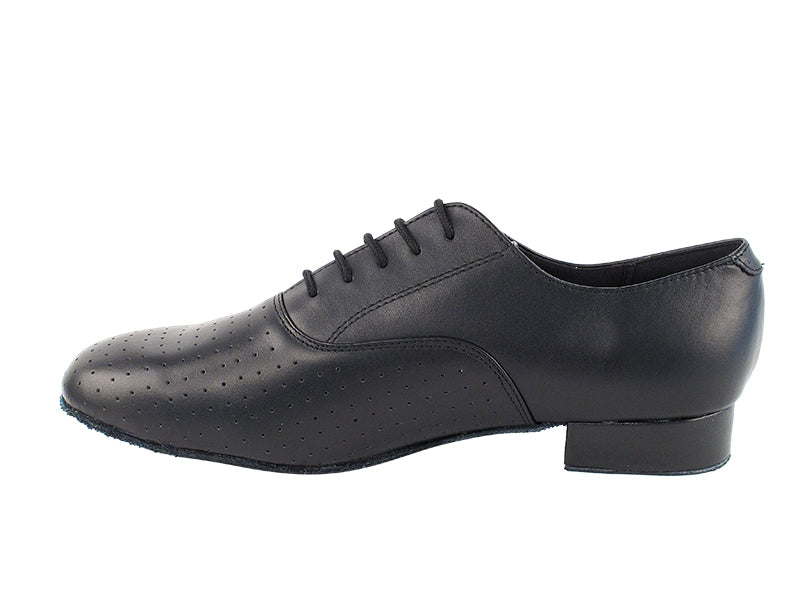 Very Fine 919101 Black Perforated Leather and White Leather Extremely Flexible, Lightweight & Comfortable Men's Ballroom Dance Shoe