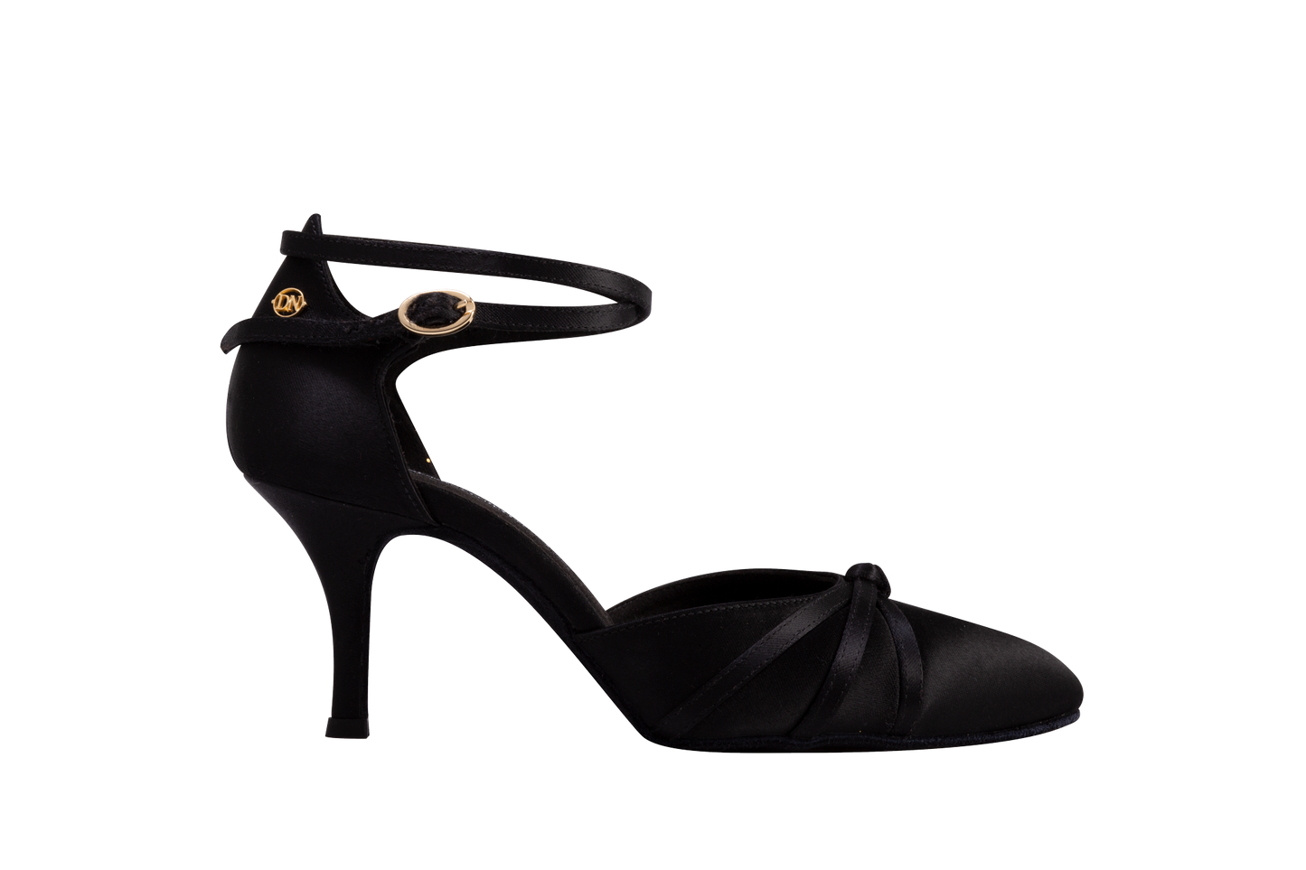 Dance Naturals 28 Contessina Black Satin Pointed Toe Smooth Ballroom Dance Shoe