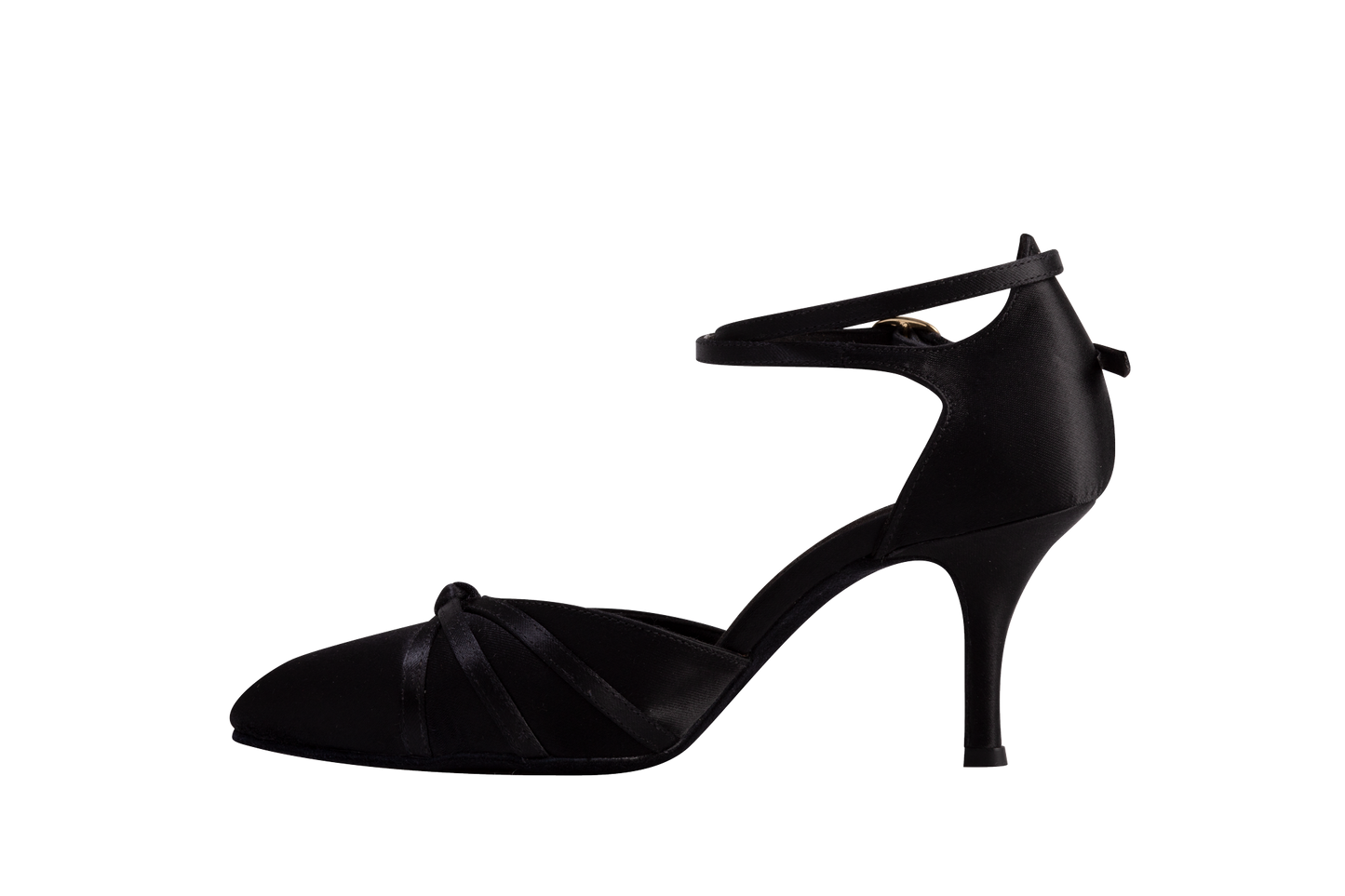 Dance Naturals 28 Contessina Black Satin Pointed Toe Smooth Ballroom Dance Shoe