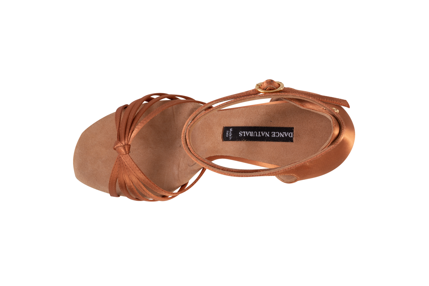 Dance Naturals 27 Diva Brown Satin Ladies Latin Dance Shoe with Knot on Vamp