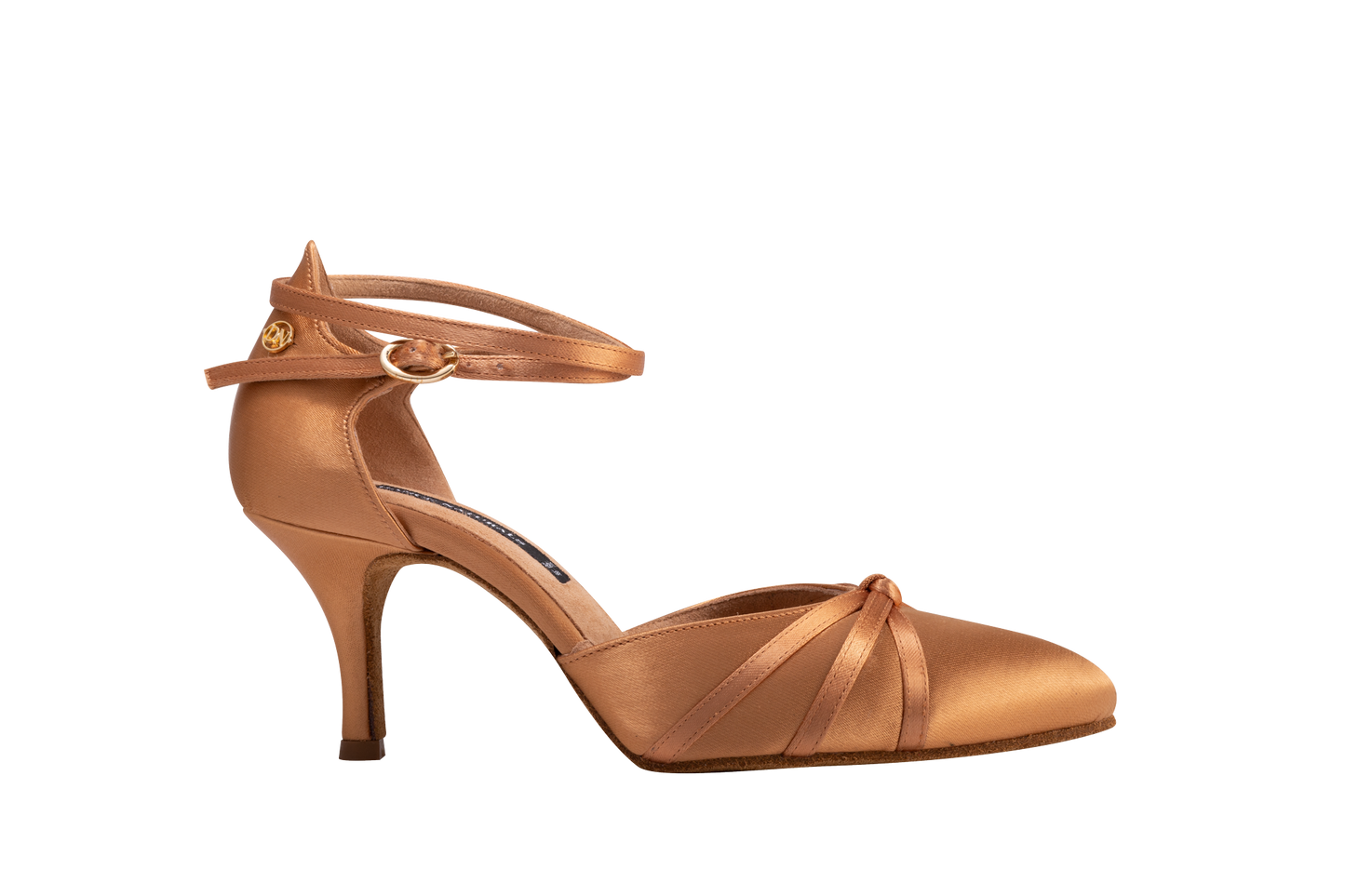 Dance Naturals 28 Contessina Bronze Satin Pointed Toe Smooth Ballroom Dance Shoe