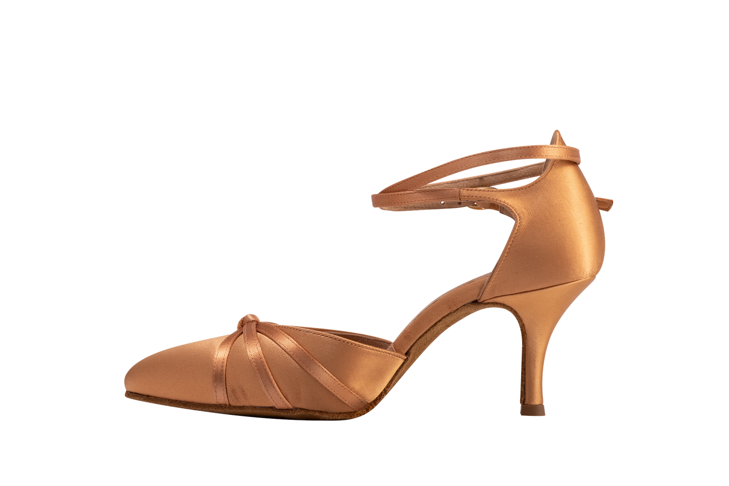 Dance Naturals 28 Contessina Bronze Satin Pointed Toe Smooth Ballroom Dance Shoe