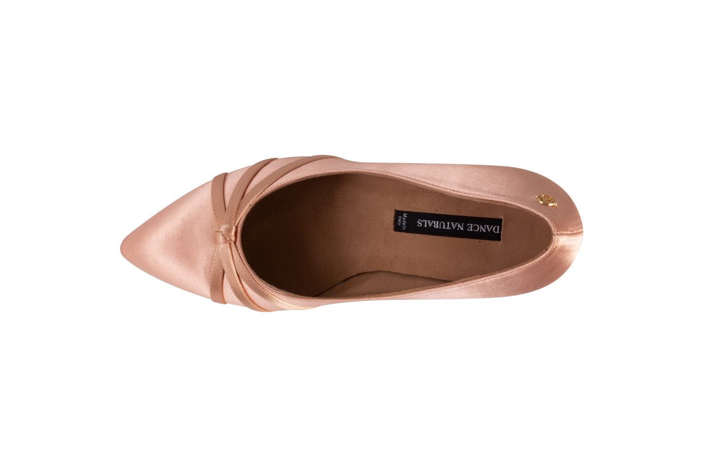 Dance Naturals 29 Locandiera Flesh Satin Pointed Toe Ballroom Shoe with Delicate Knot Detail