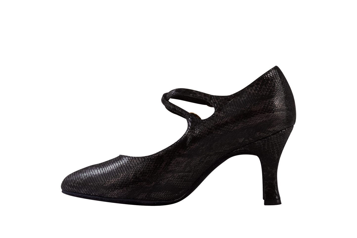 Dance Naturals 93 Meneghina Dark Snakeskin Ladies Ballroom Dance Shoe with Two Crossed Straps