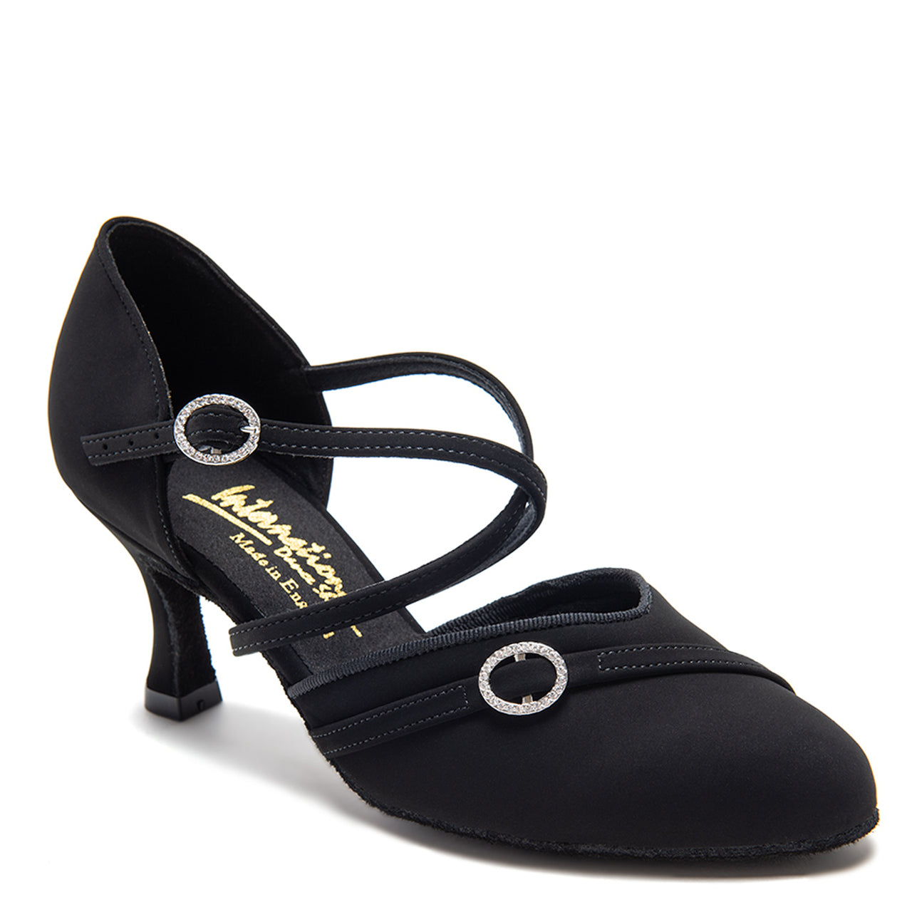 International Dance Shoes IDS American Klass Ladies Black Nubuck Smooth Ballroom Dance Shoe In Stock