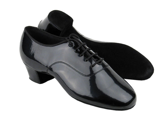 Very Fine C2301 Black Patent Men's Latin Dance Shoes with Cushioned Insole for Shock Absorption & Comfort