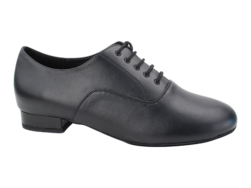 Very Fine C919101DB Black Leather Men's Ballroom Dance Shoe with Cushioned Insole for Shock Absorption