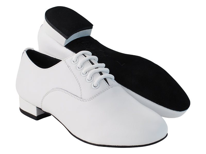 Very Fine C919101 White or Black Leather Men's Ballroom Dance Shoe with Cushioned Insole for Shock Absorption & Comfort