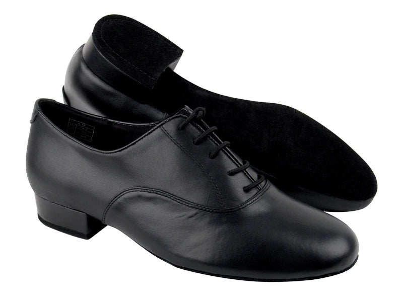 Very Fine Black Leather Men's Ballroom Dance Shoe with Extra Memory Comfort Padding to Absorb Shock 1420