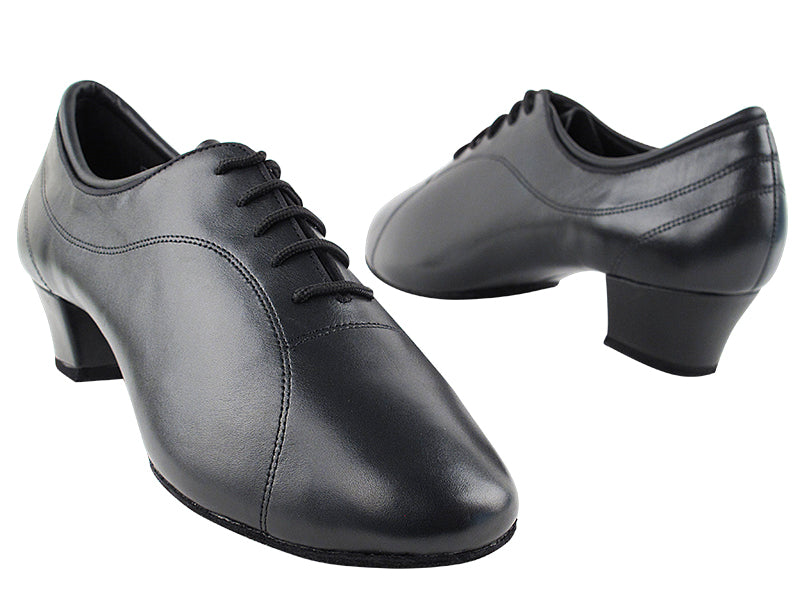 Very Fine CD9316 Black Leather Men's Latin Dance Shoes with Extra Thick Memory Padding