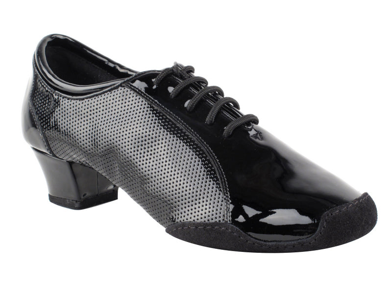 Very Fine  Leather and Black Patent Men's Latin Dance Shoes 9319