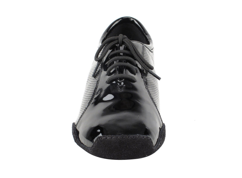 Very Fine  Leather and Black Patent Men's Latin Dance Shoes 9319