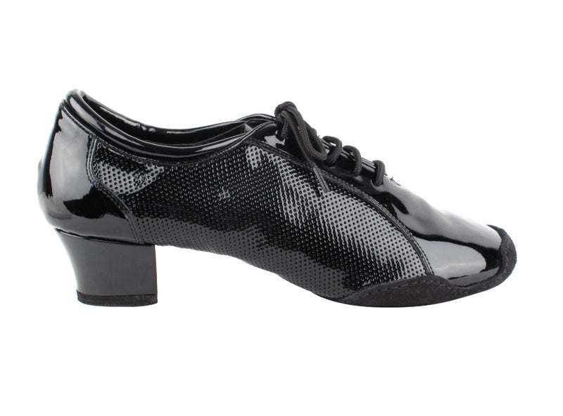 Very Fine  Leather and Black Patent Men's Latin Dance Shoes 9319