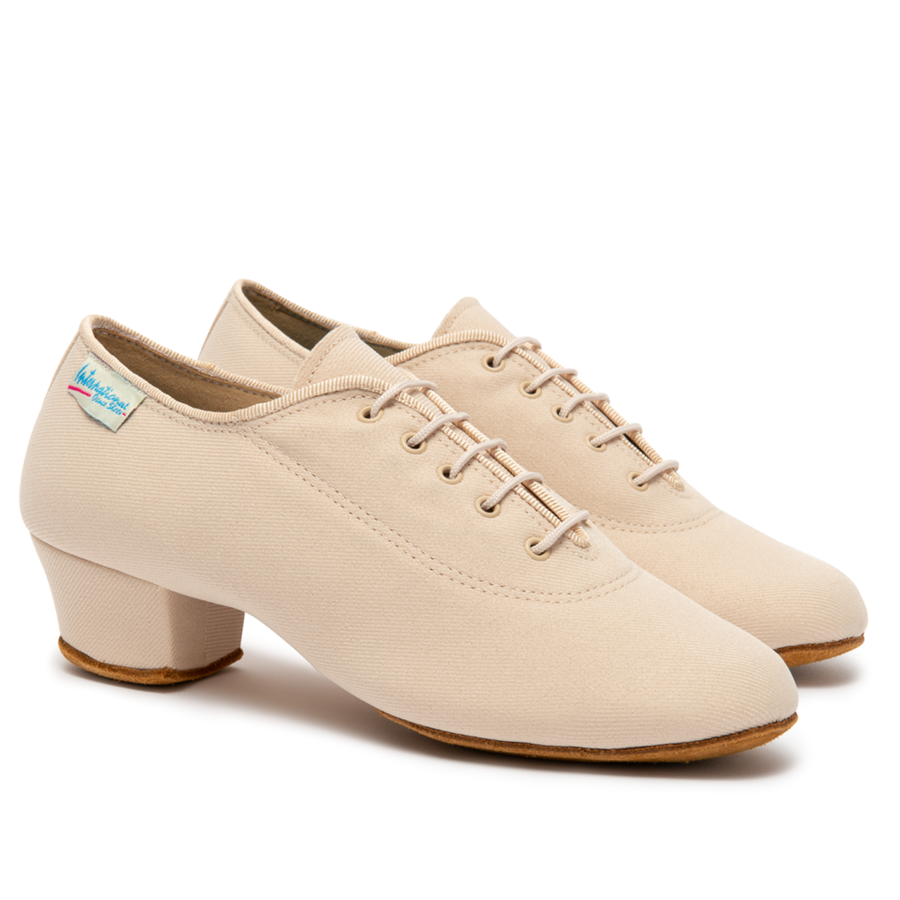 International Dance Shoes IDS Heather Split-Sole Beige Lycra Teaching and Practice Shoe