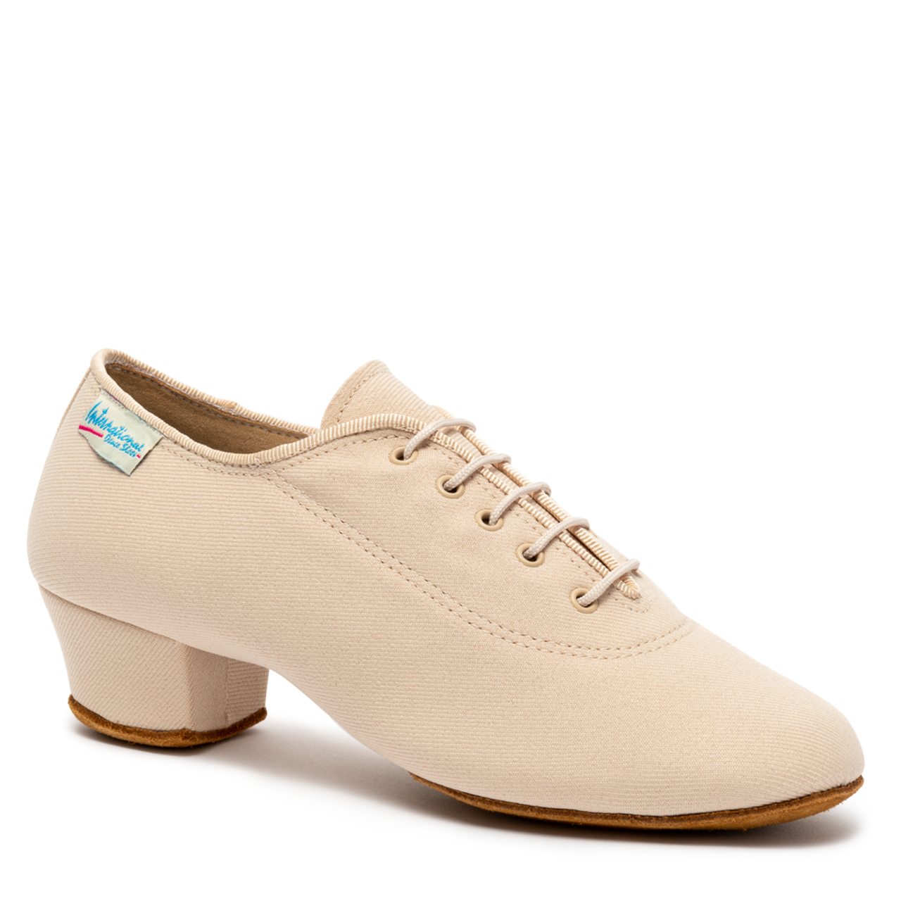 International Dance Shoes IDS Heather Split-Sole Beige Lycra Teaching and Practice Shoe