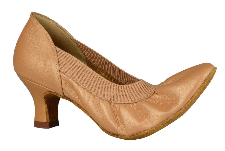 Dance America Ladies Practice Smooth Shoe with Comfortable Elasticized Leather Helena_SALE