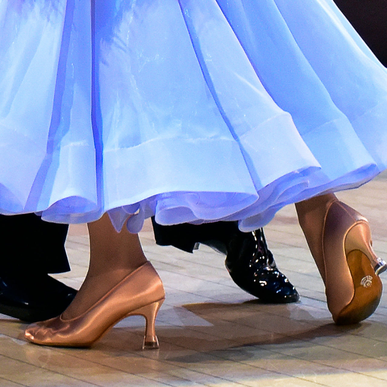 International Dance Shoes IDS Ladies Peach Satin Standard Ballroom Dance Shoe ICS RoundToe_in