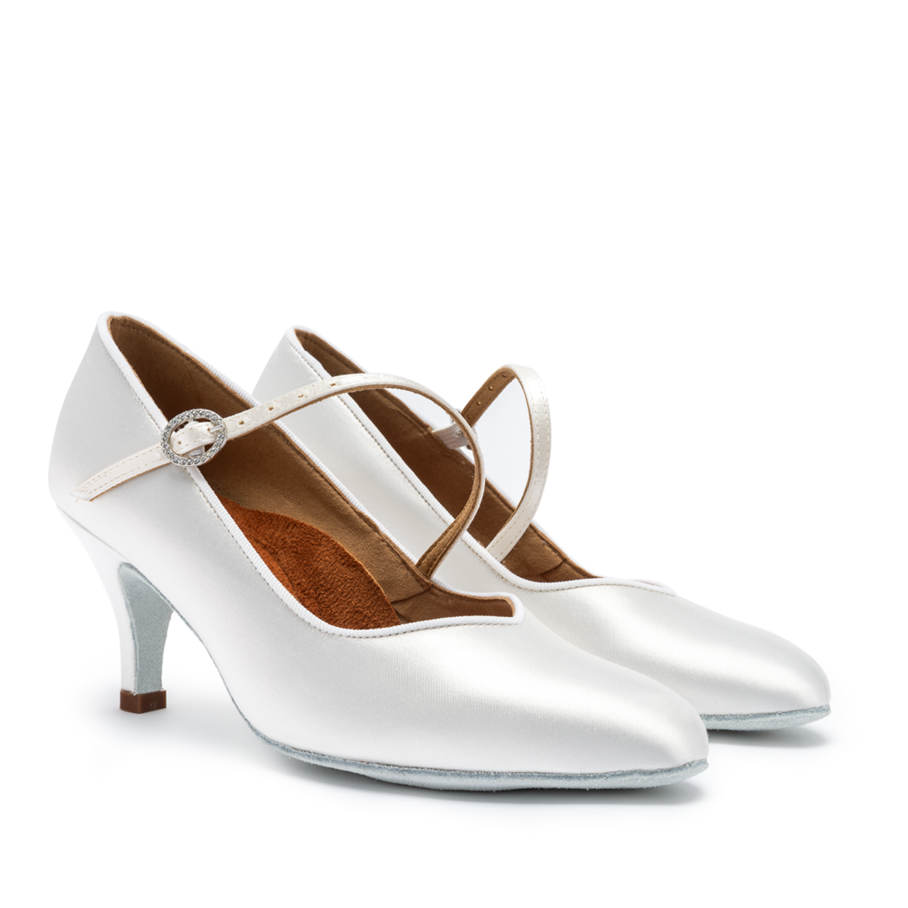International Dance Shoes ICS Vista SingleStrap Ladies White Satin