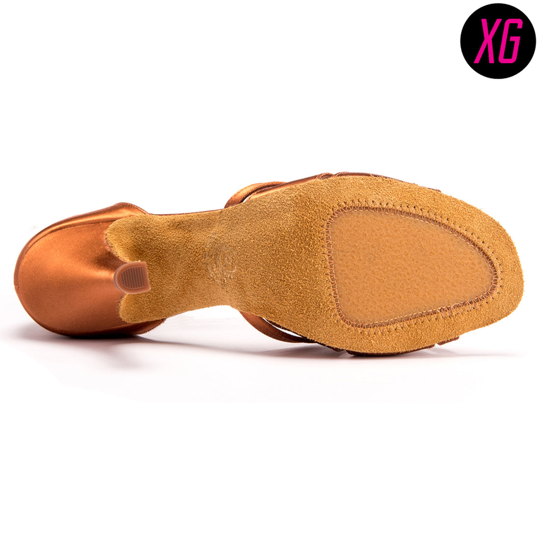 International Dance Shoes IDS Mia TBar XG Tan Satin Ladies Latin Danc