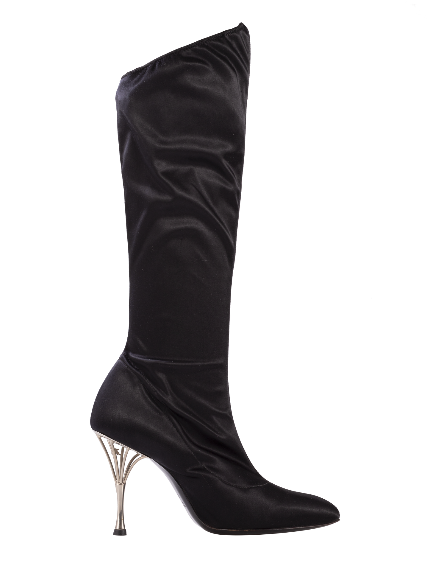 Dance Naturals 007 Bond Girl Black Satin Social Dance or Formal Evening Wear Boot