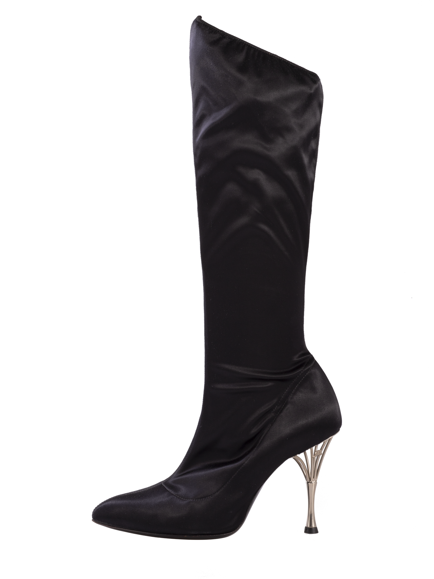 Dance Naturals 007 Bond Girl Black Satin Social Dance or Formal Evening Wear Boot