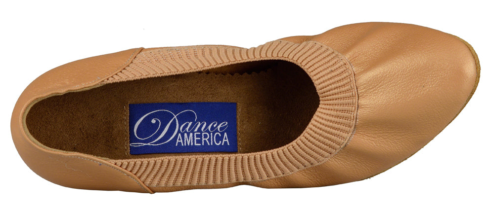 Dance America Ladies Practice Smooth Shoe with Comfortable Elasticized Leather Helena_SALE