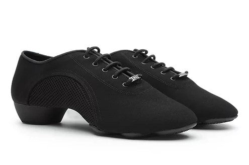 Black Canvas Latin or Ballroom Practice Dance Shoes or Jazz Sneakers for Women or Men BD JW-1_SALE